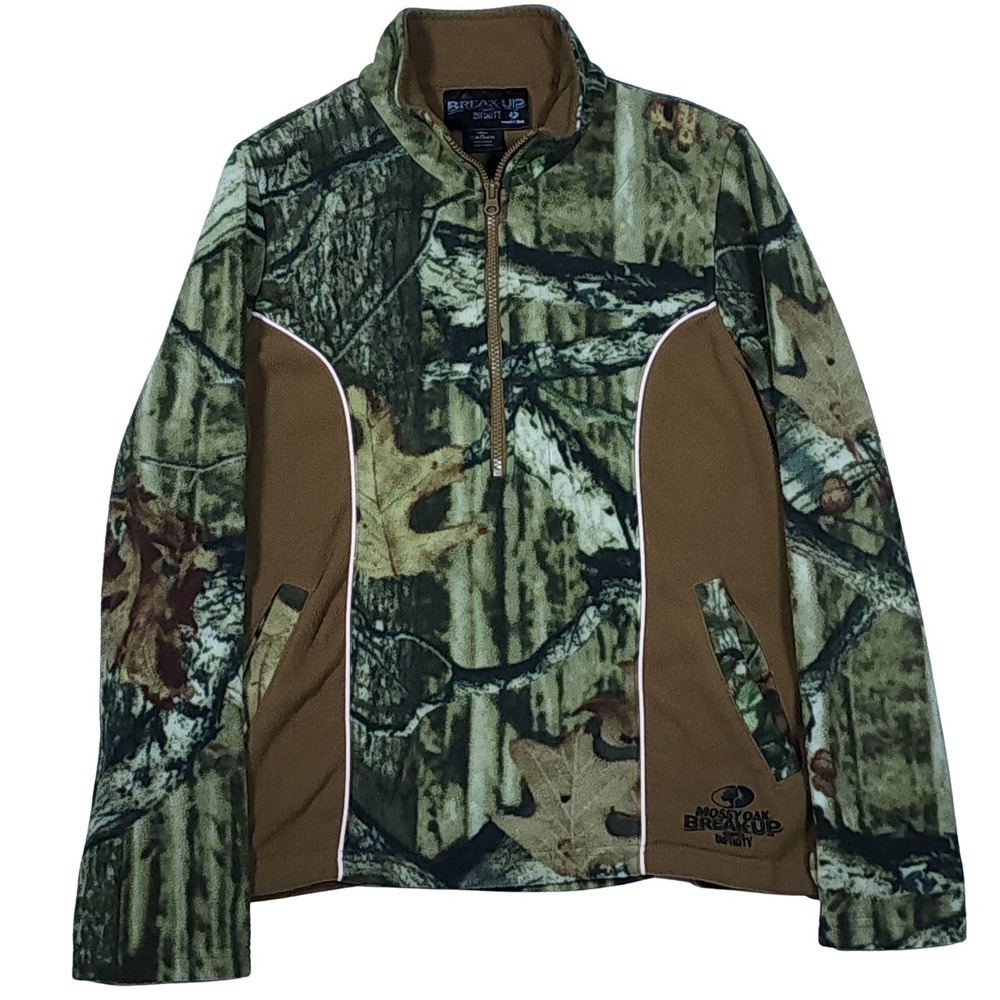 Mossy Oak BREAK-UP INFINITY Camo Fleece Pullover Jacket Women's Medium 1/4 Zip - Picture 2 of 13